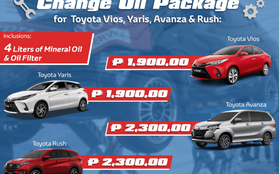 Change Oil Package for Toyota Vios, Yaris, Avanza and Rush